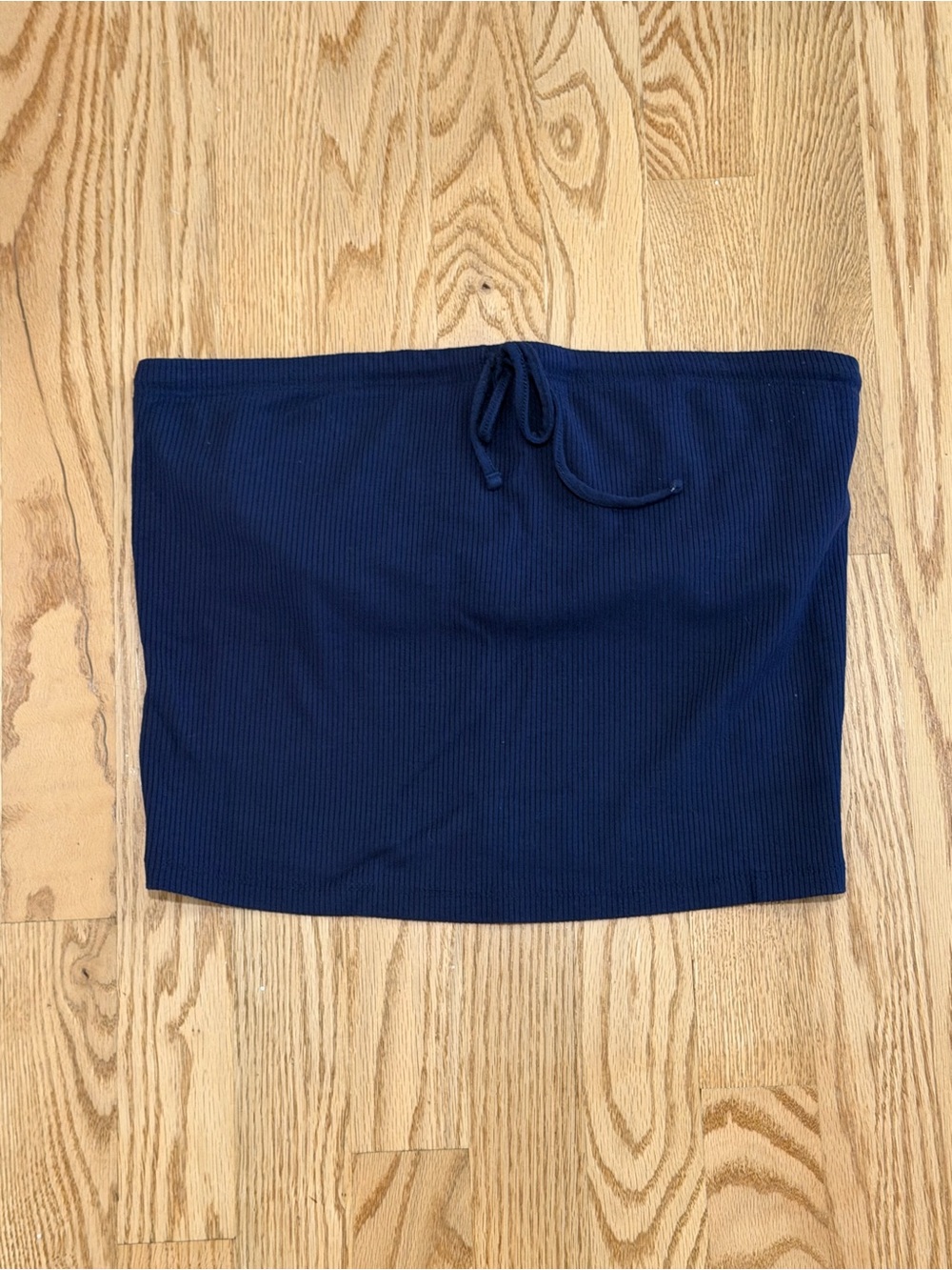 aerie Ribbed Navy Tube Top with Front Tie